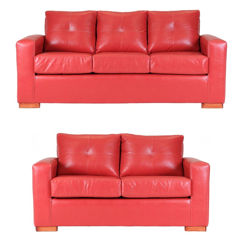 MUEBLES AMERICA - Living Franco 32 Cuero PU  Rojo