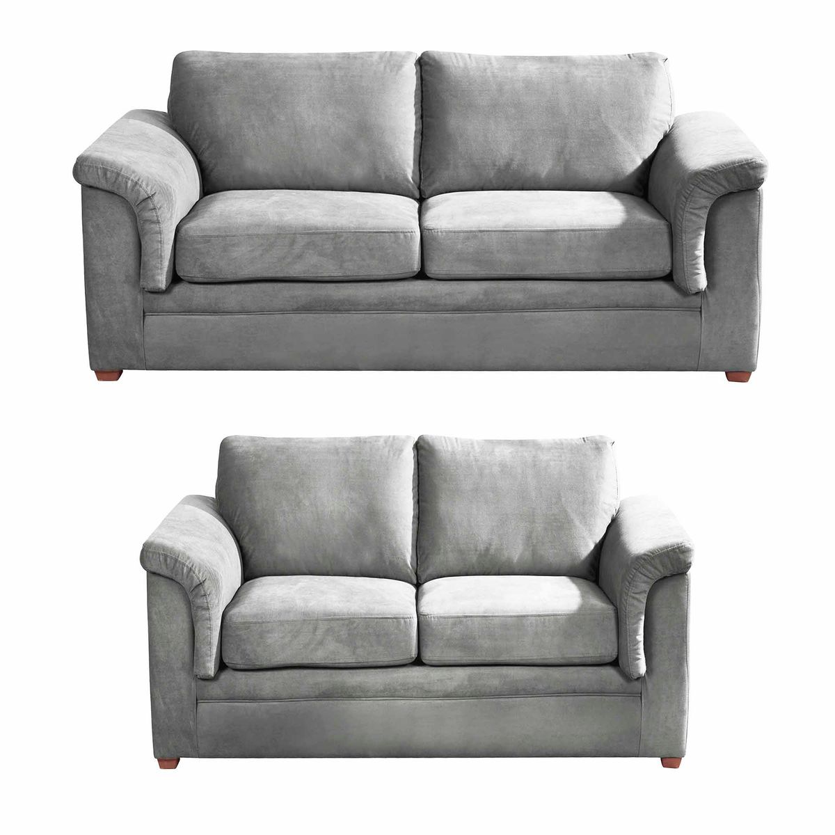 LATAM HOME - Sofá Living Latam Home Ancona 5 Cuerpos Tela Velvet Gris