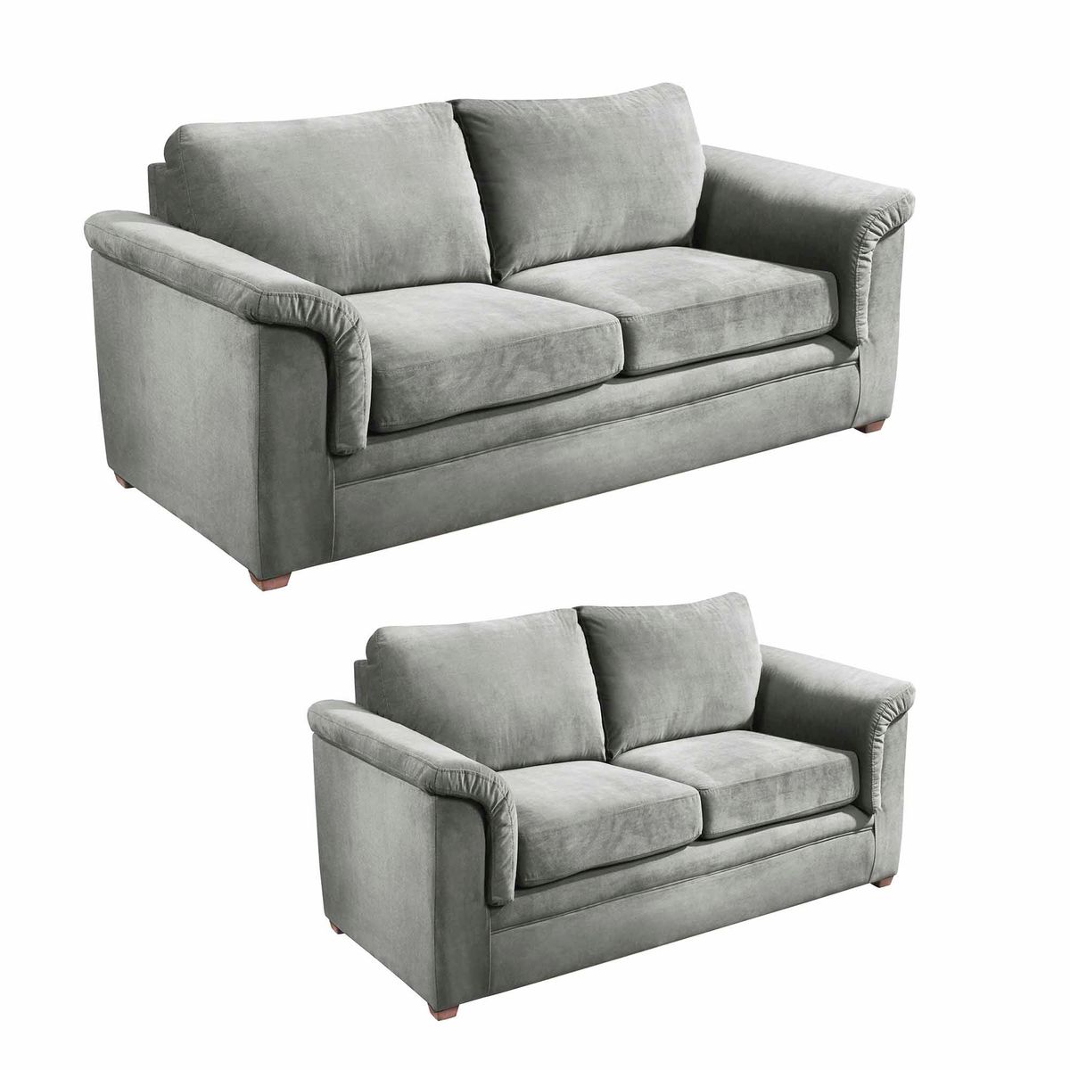 LATAM HOME - Sofá Living Latam Home Ancona 5 Cuerpos Tela Velvet Gris