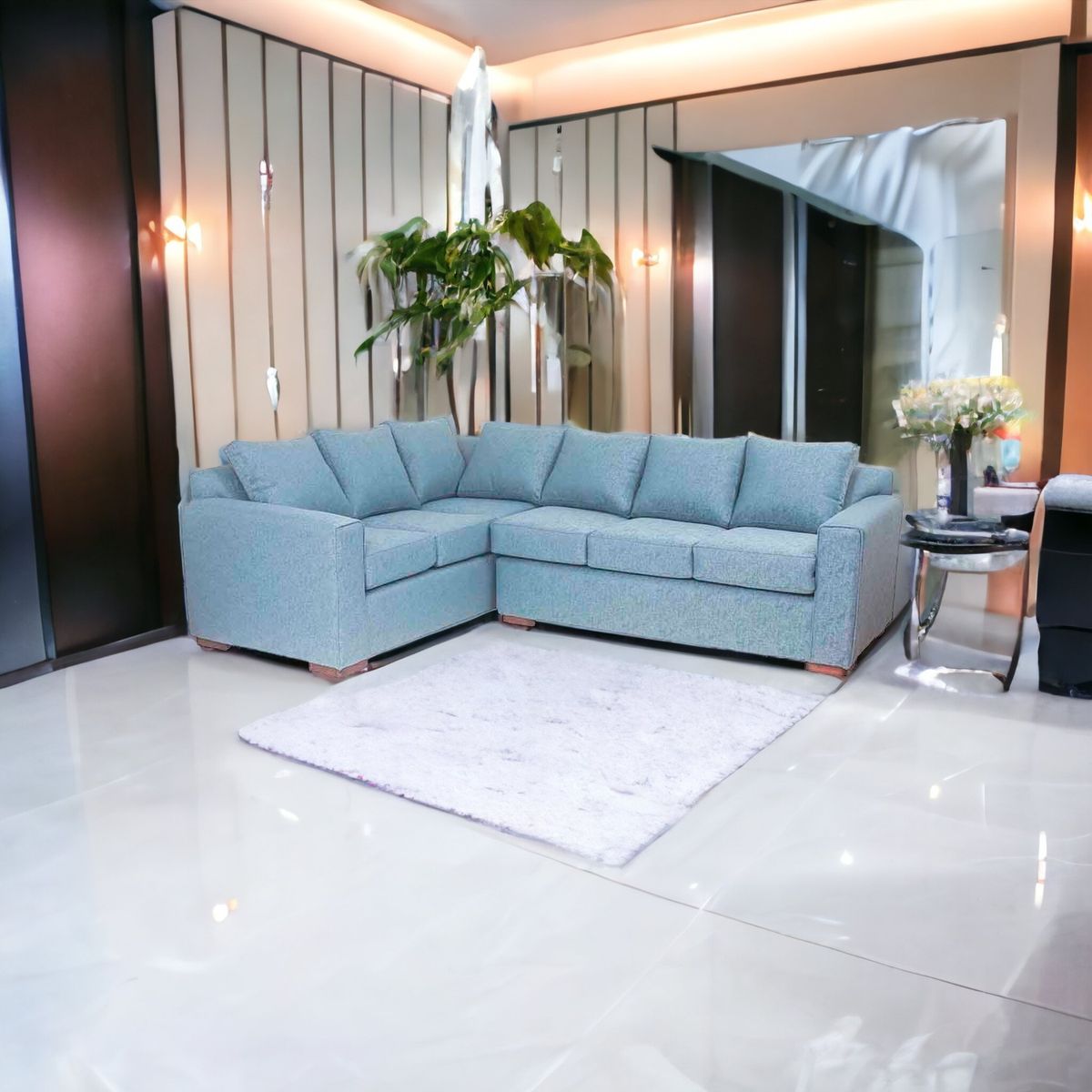 MUEBLES AMERICA - Seccional New Star Lino Sidelli Azul Claro
