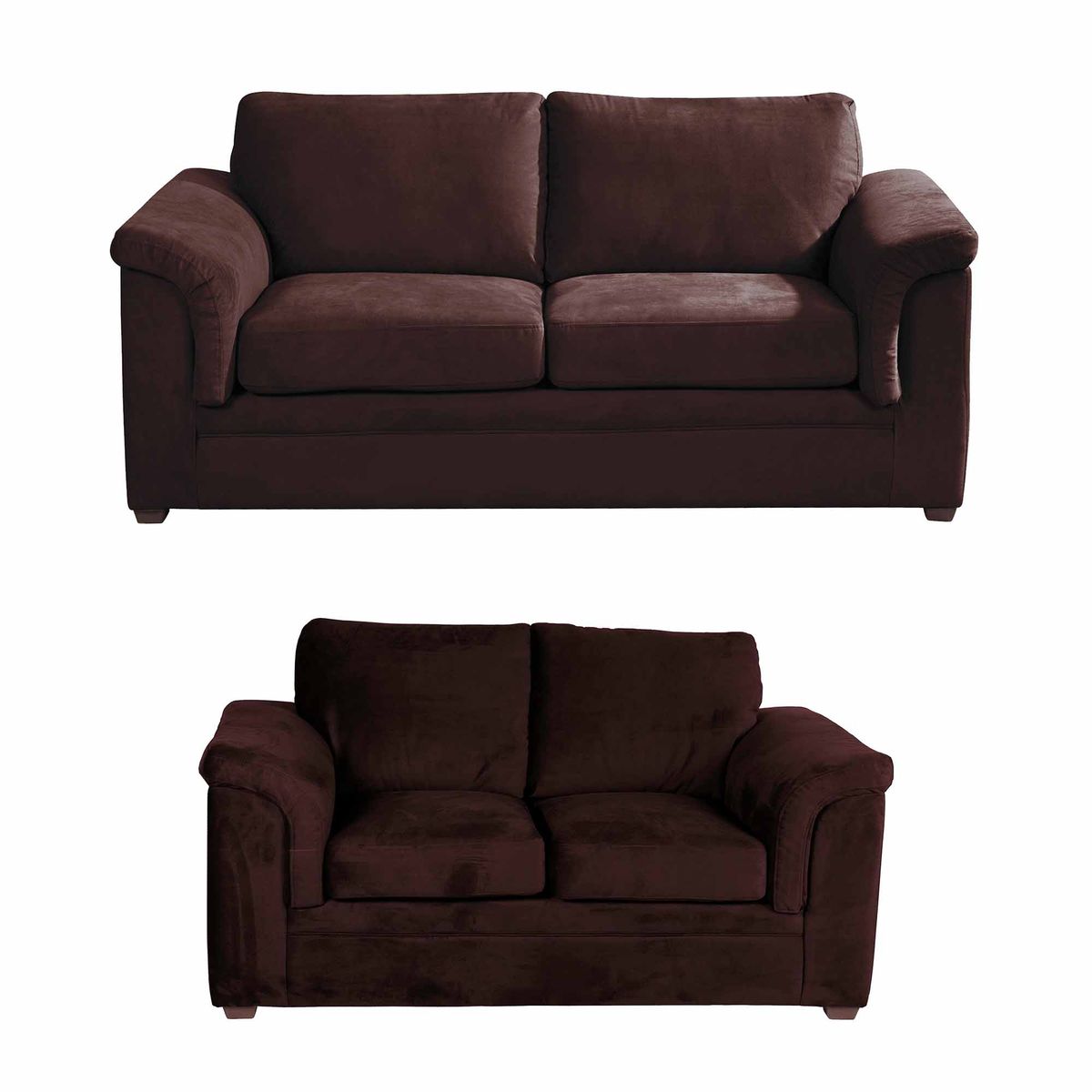 LATAM HOME - Sofá Living Latam Home Ancona 3+2 Cuerpos Tela Velvet Chocolate