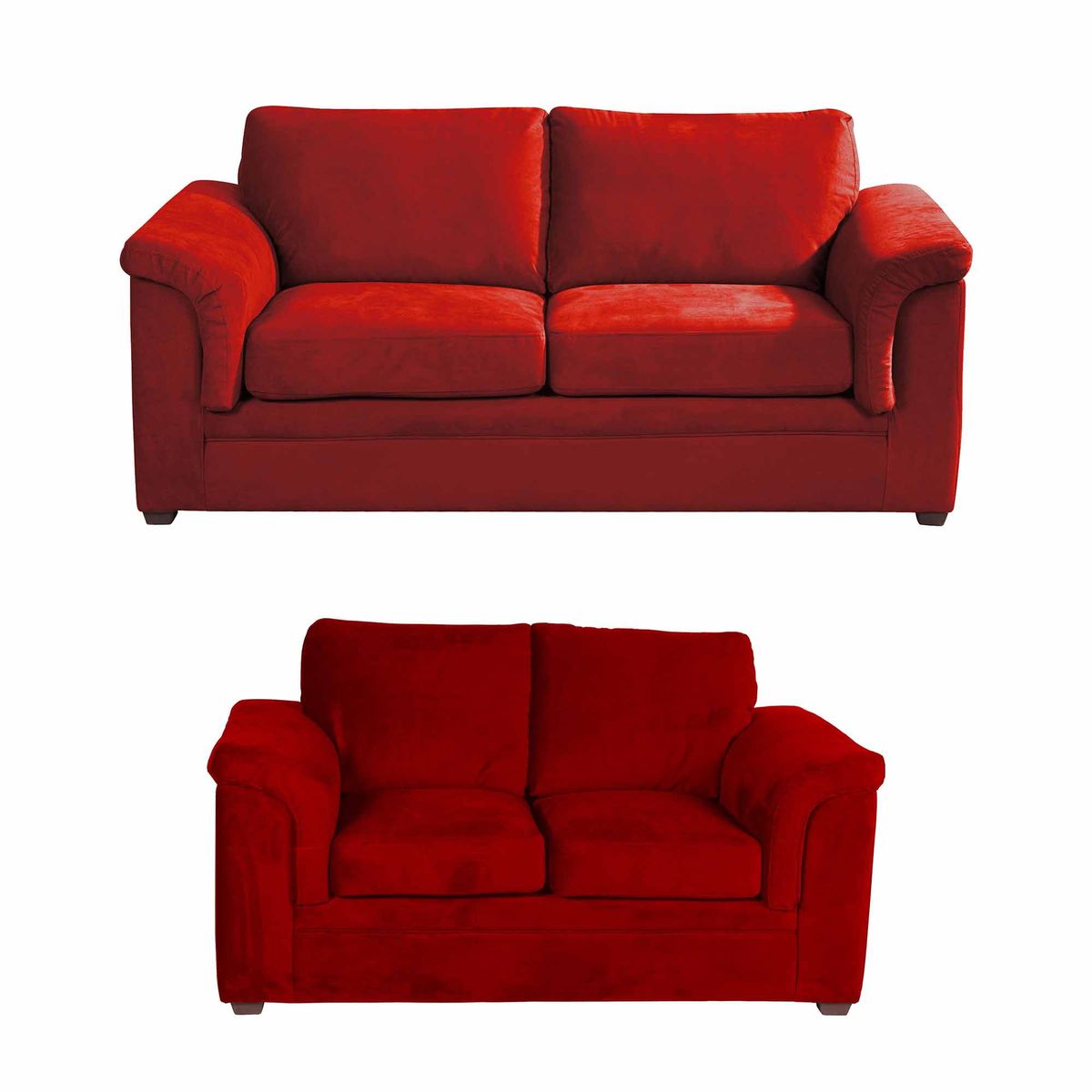 LATAM HOME - Sofá Living Ancona 3 Cuerpos + 2 Cuerpos Tela Velvet Burdeo