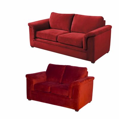 Imagen 2 del producto Sofá Living Ancona 3 Cuerpos + 2 Cuerpos Tela Velvet Burdeo