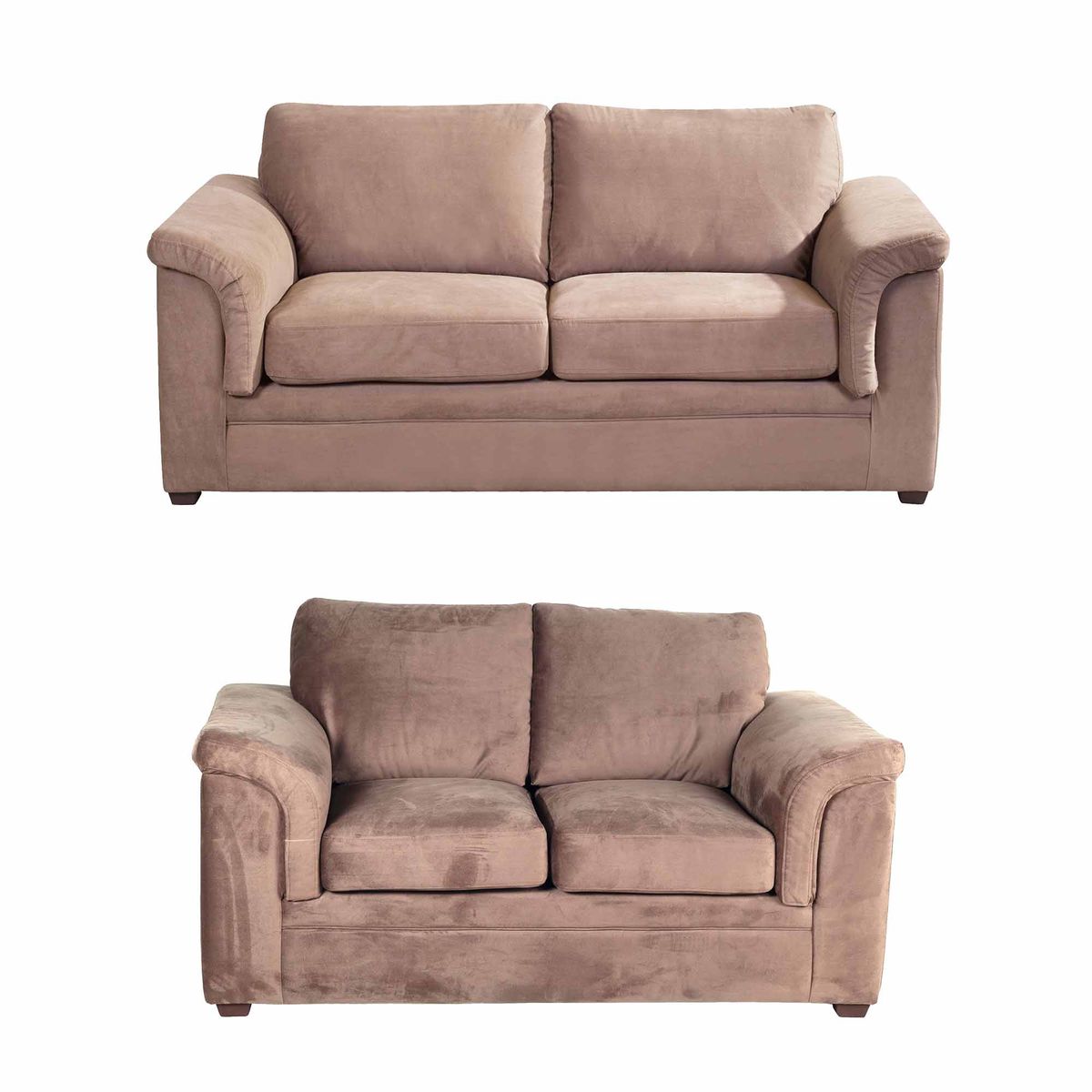 LATAM HOME - Sofá Living Ancona 3 Cuerpos + 2 Cuerpos Tela Velvet Beige