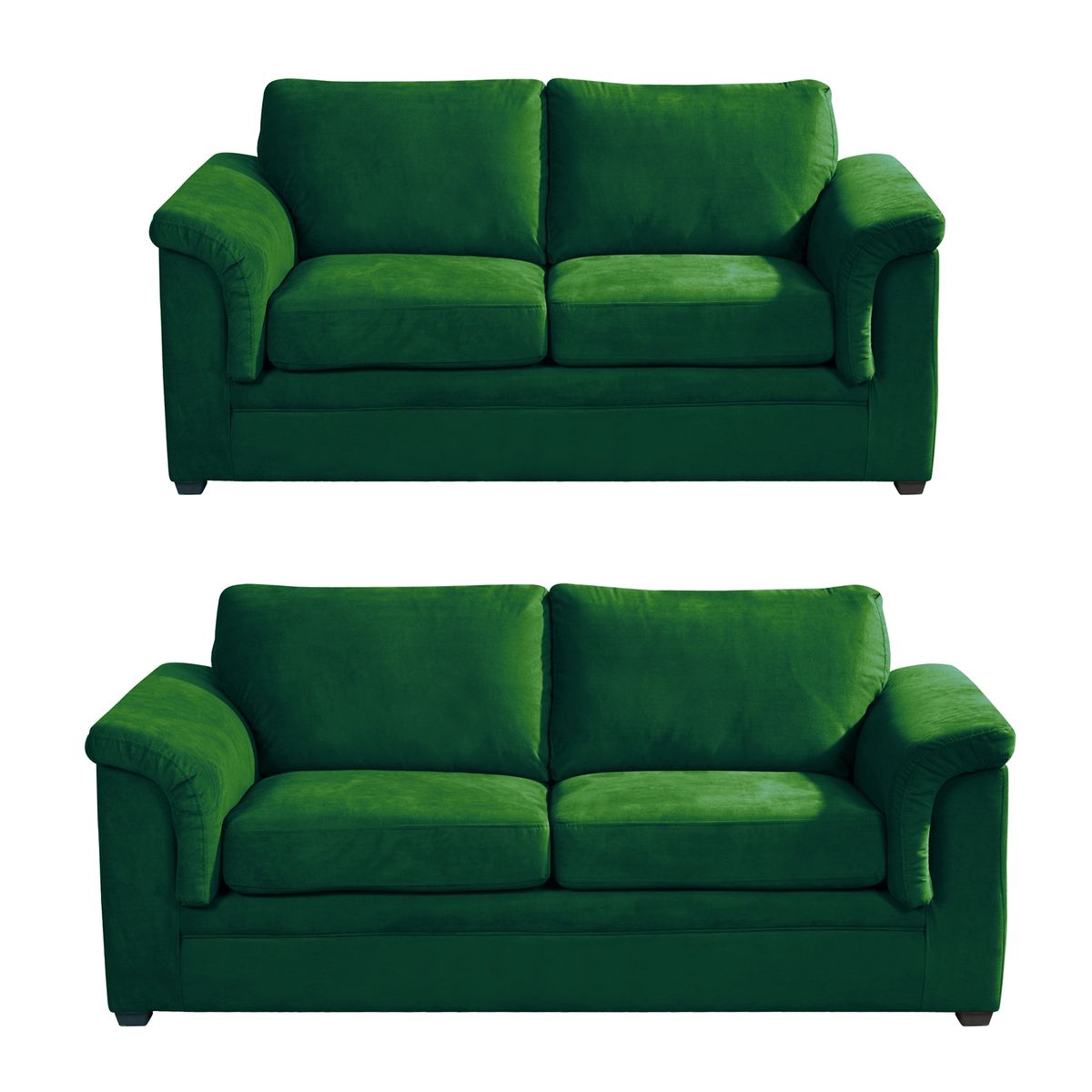LATAM HOME - Sofá Living Ancona 3 Cuerpos + 2 Cuerpos Tela Velvet Verde