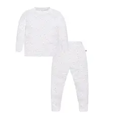 POMPON PIMA - Pijama Larga 2 piezas - Algodon Pima - Corazones Rosa