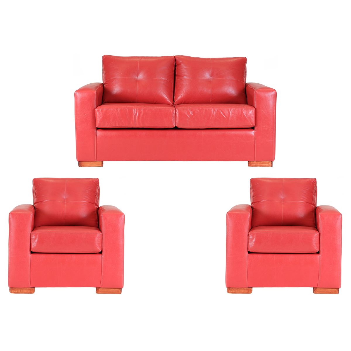 MUEBLES AMERICA - Living Franco 211 Cuero PU Rojo