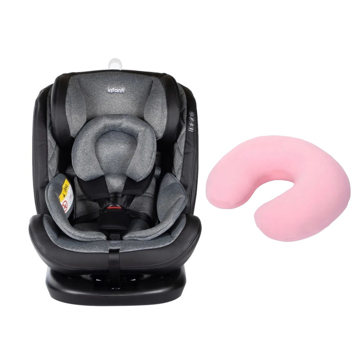 INFANTI - Silla auto convertible I-Giro 360 y  Cojín de Cuello Rosa