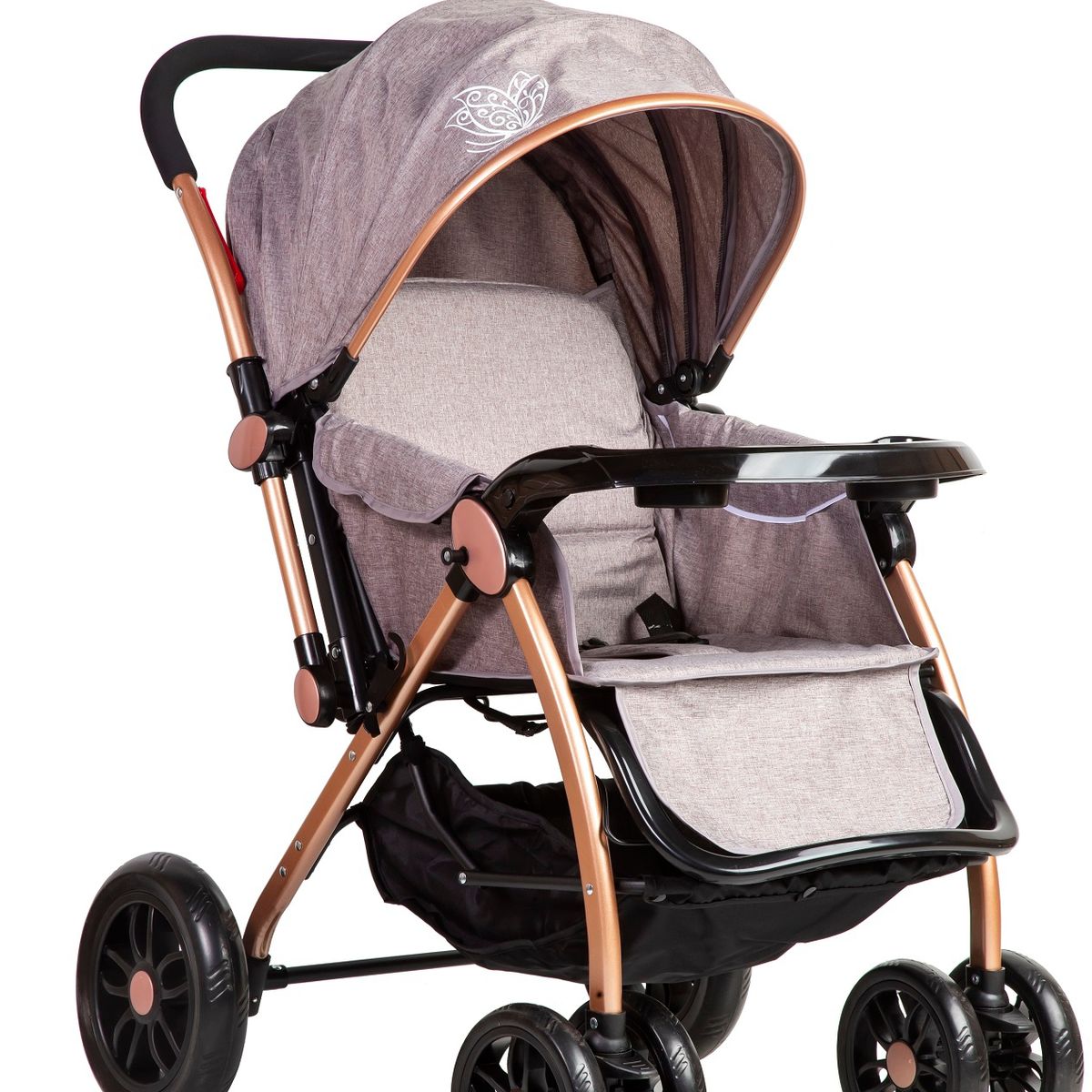 BEBESTAR - coche cuna con cambio de manillar grey