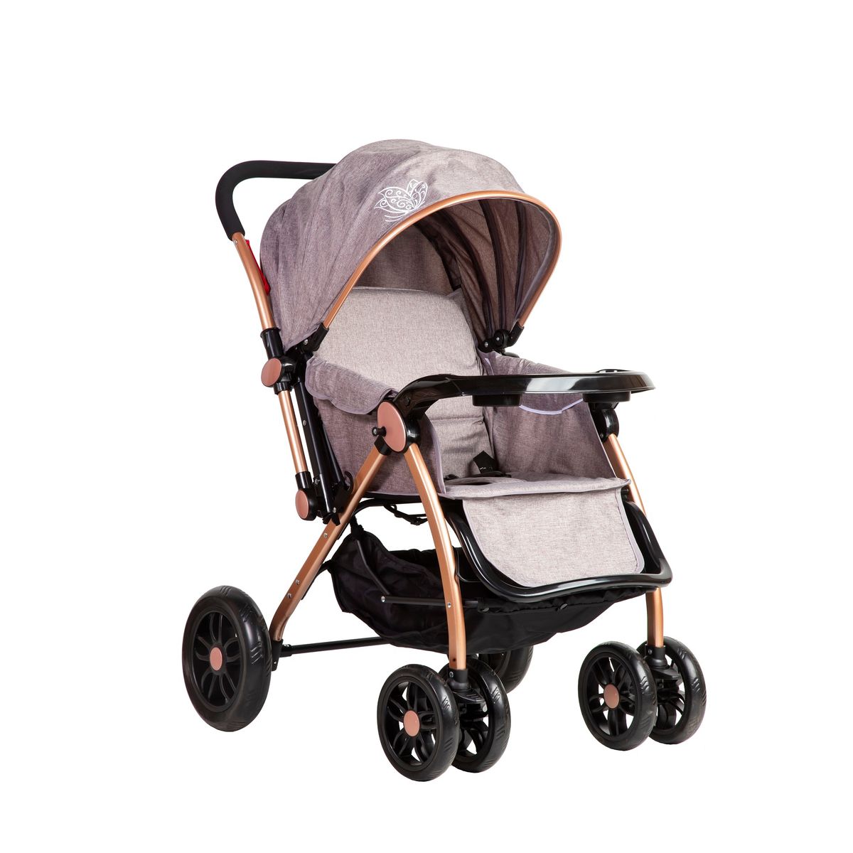 BEBESTAR - coche cuna con cambio de manillar grey