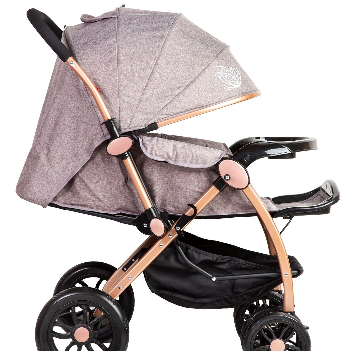 BEBESTAR - coche cuna con cambio de manillar grey