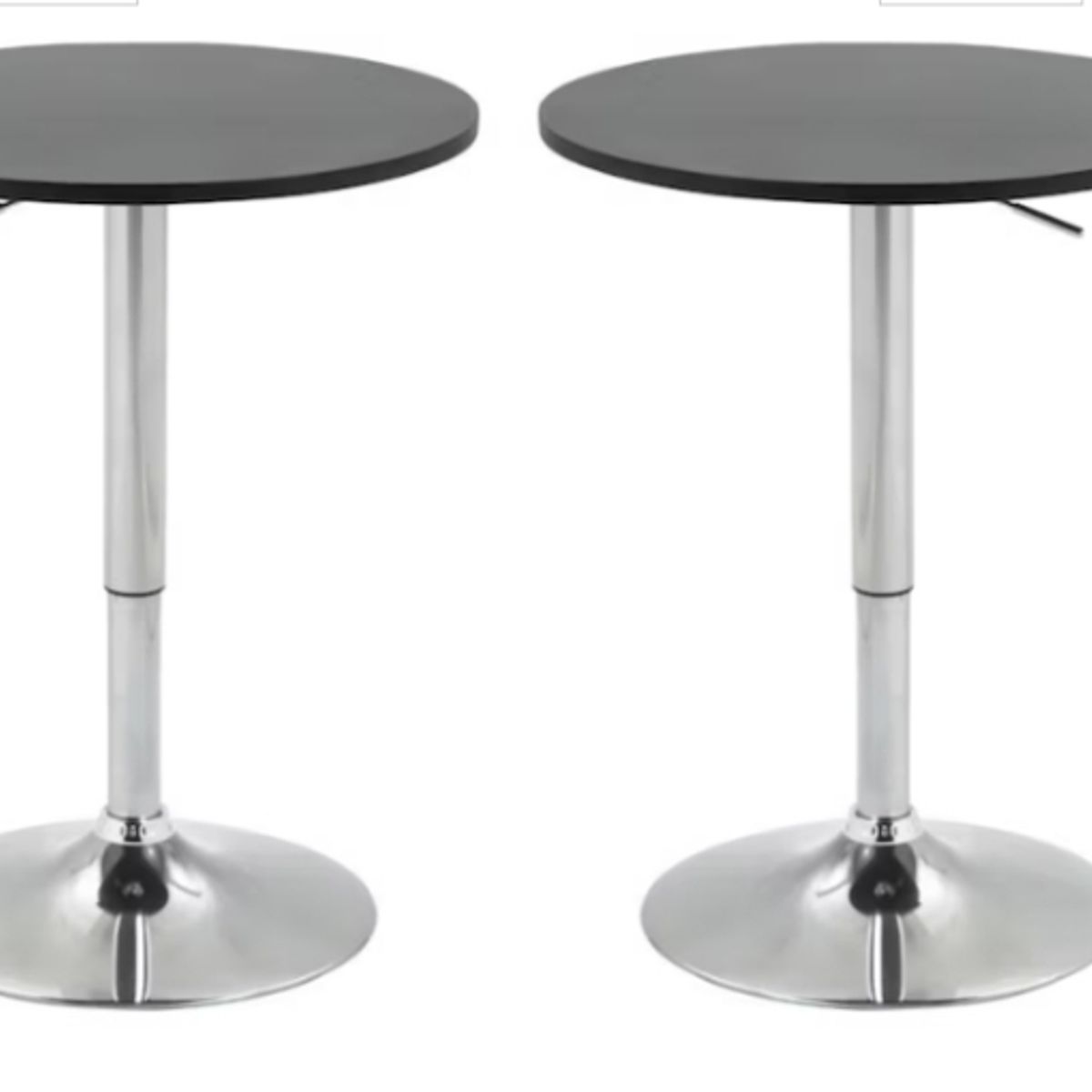 ARTIHOGAR - Pack 2 Mesas Bar Altura Regulable 60cm Diámetro Color Negro