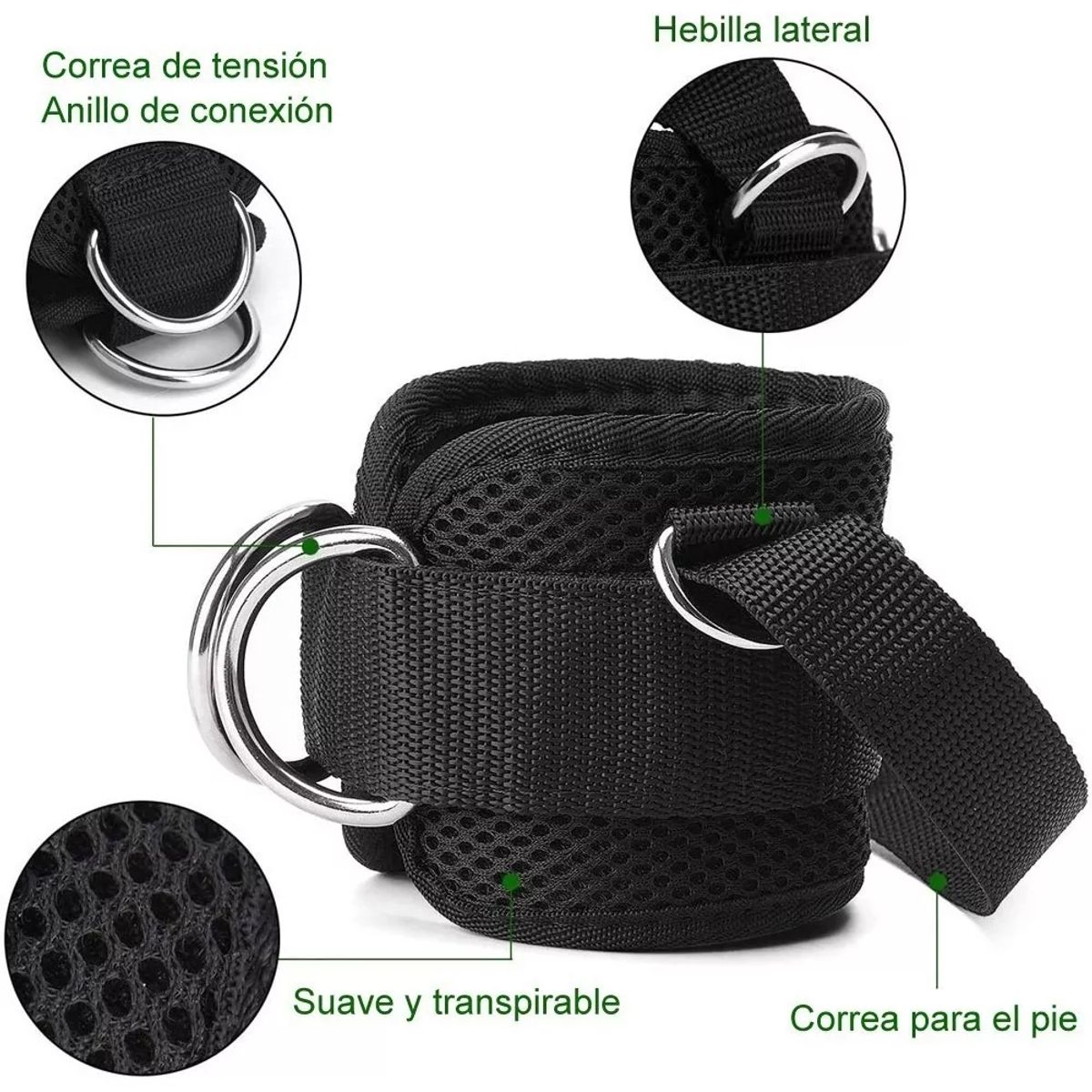KUANGYE - Par Grilletes Para Tobillo Con Grilletes Gym Abductor Gluteo