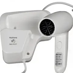 PUREPOWER - Secador de pelo de pared Hotel Casa Con Holder-White