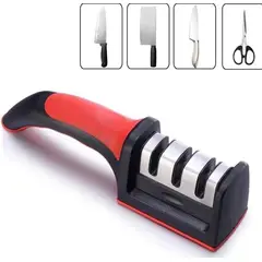 GENERICO - Afilador De Cuchillos Manual 3 Etapas Amolador Cocina Manual