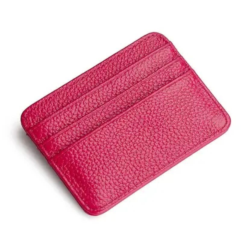 GENERICO - Tarjetero delgado minimalista de cuero PU para hombre  mujer
