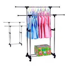 OFERTABKN - Pack X2 Perchero Colgador De Ropa Exhibicion Metalico Doble
