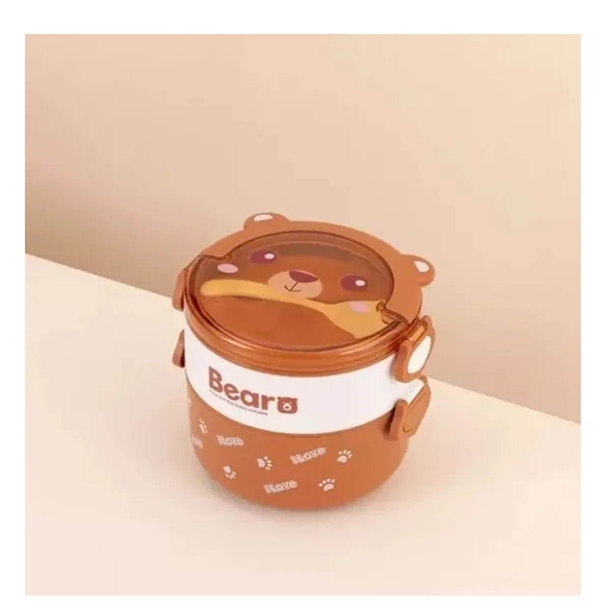 GENERICO - Lonchera Oso  Kawaii Capacidad 1580ml Apto Microondas