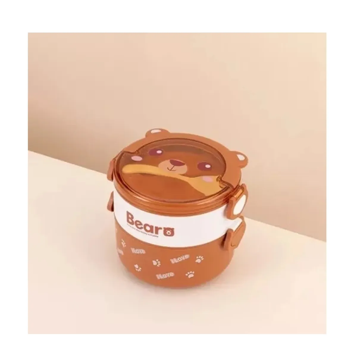 GENERICO - Lonchera Oso  Kawaii Capacidad 1580ml Apto Microondas