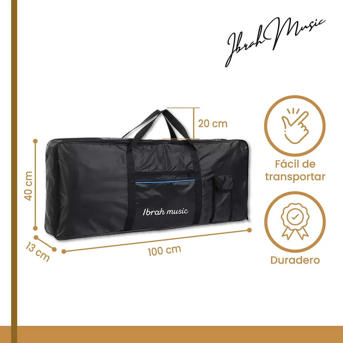 IBRAH - Funda Teclado 61 Teclas Ibrah Music Impermeable