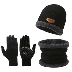EVERSO - Pack 3 Gorro Invierno De Lana Con Interior De Chiporro + Cuello