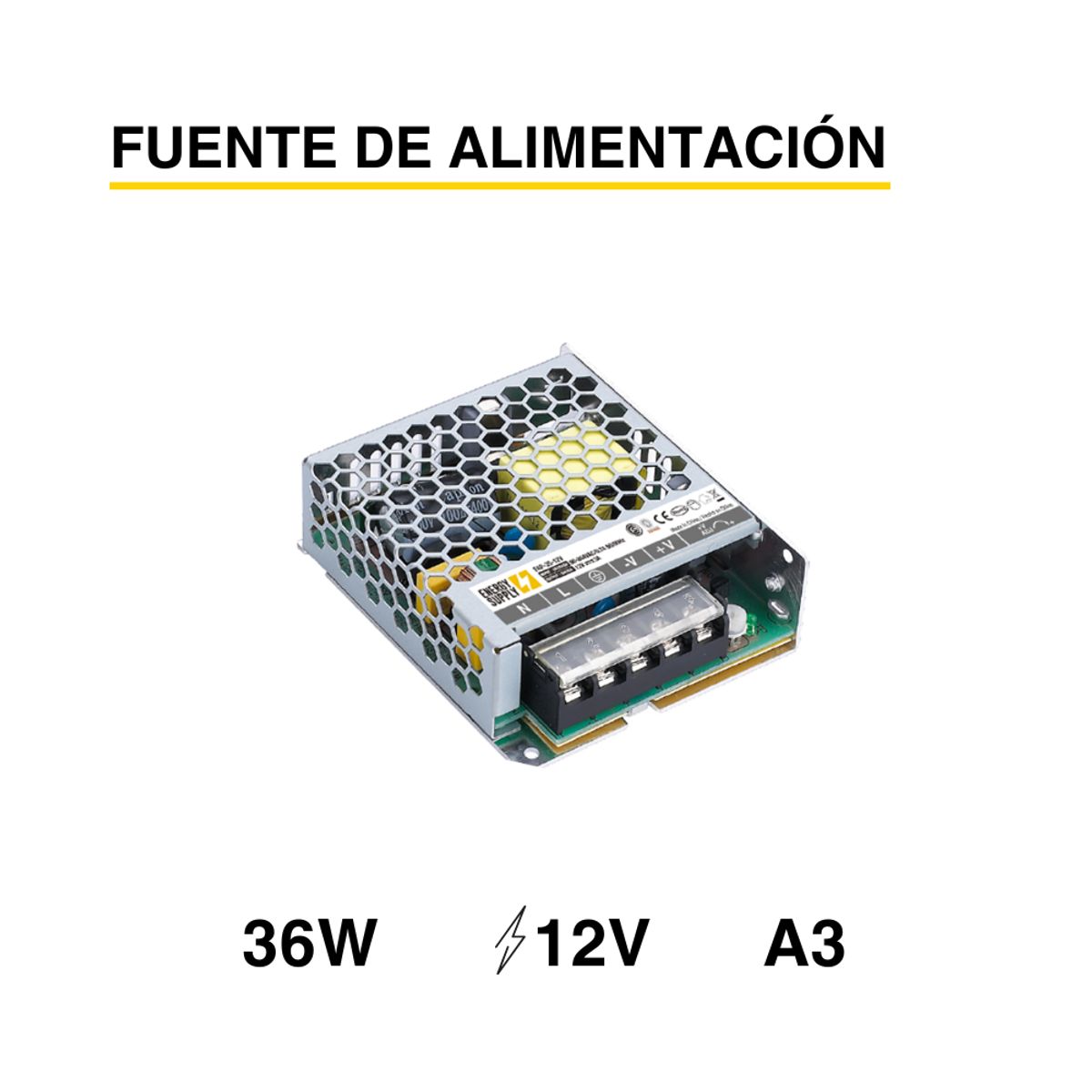 DEMASLED - Fuente De Poder Switching Driver LED Transformador 12vdc 36w