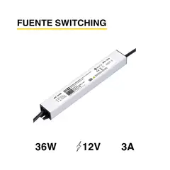DEMASLED - Fuente De Alimentación Switching 12v 3a 36w Exterior Ip67