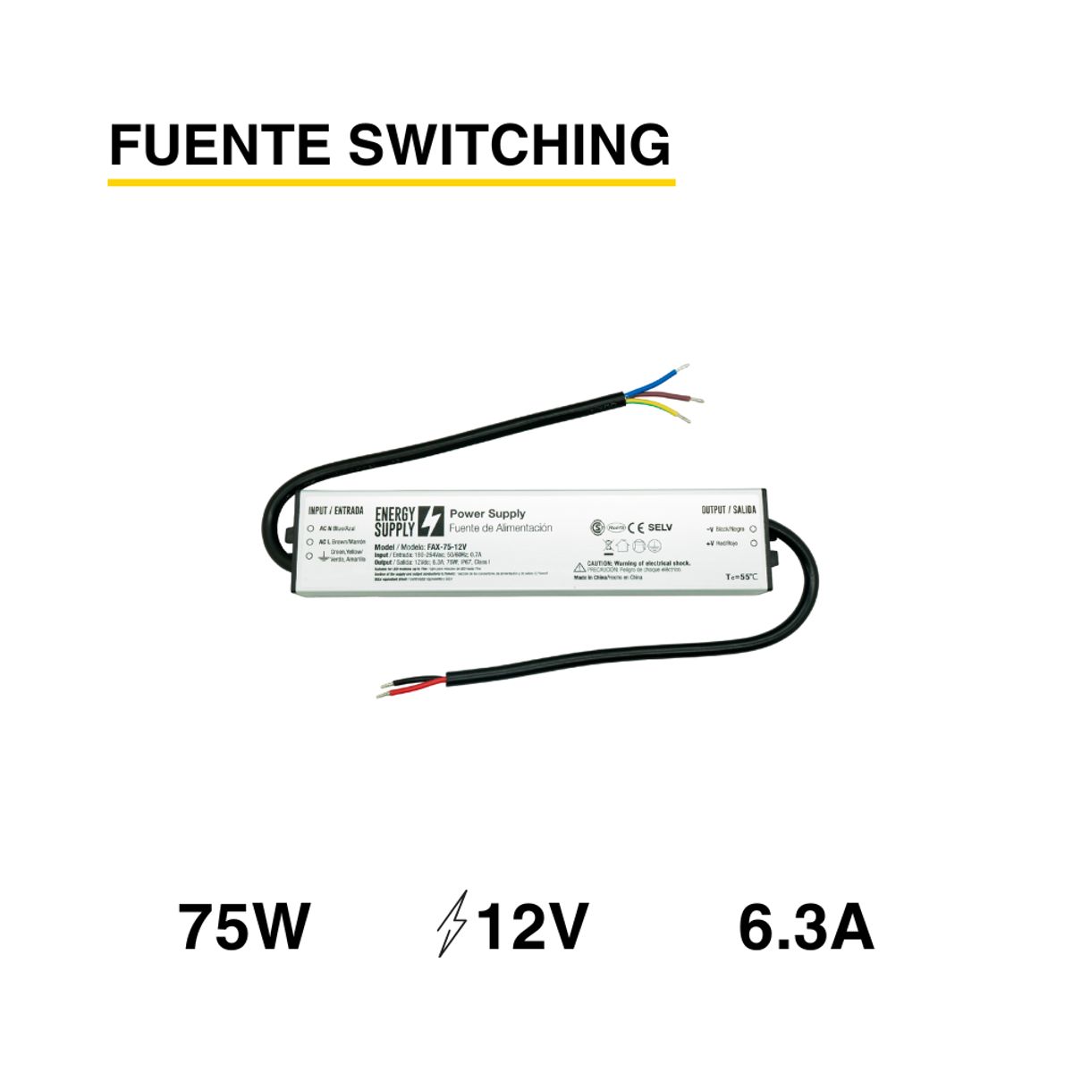 DEMASLED - Fuente De Alimentación Switching 12v 63a 756w Ip67