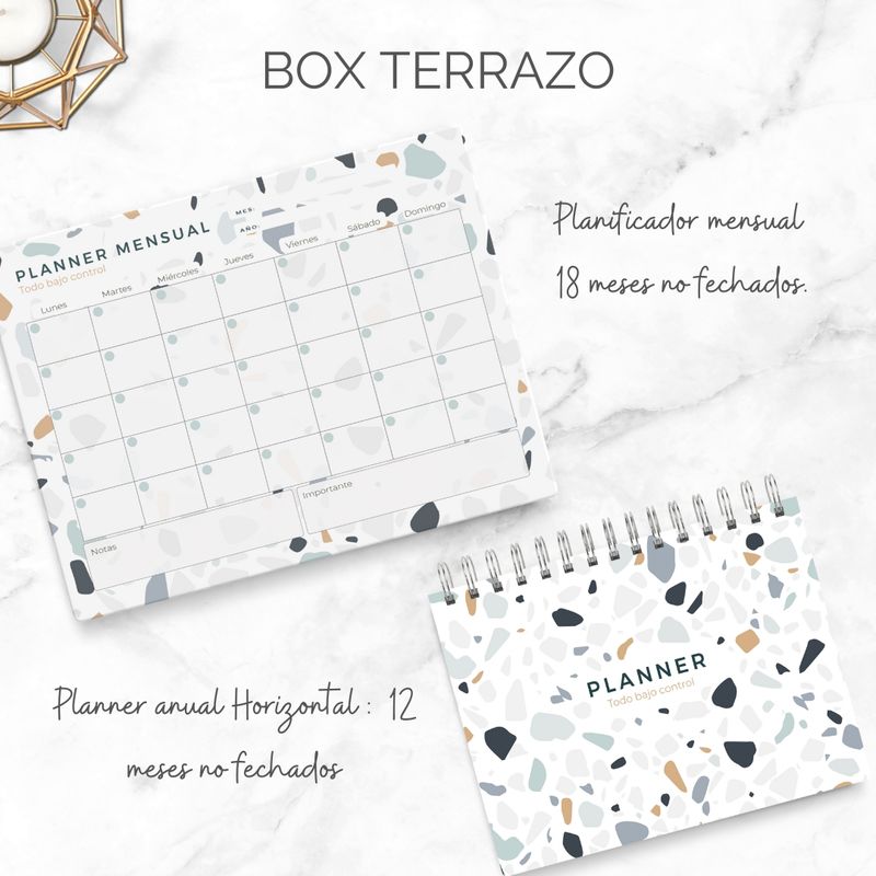 FATI - Box Terrazo Planificador mensual y planner anual horizontal