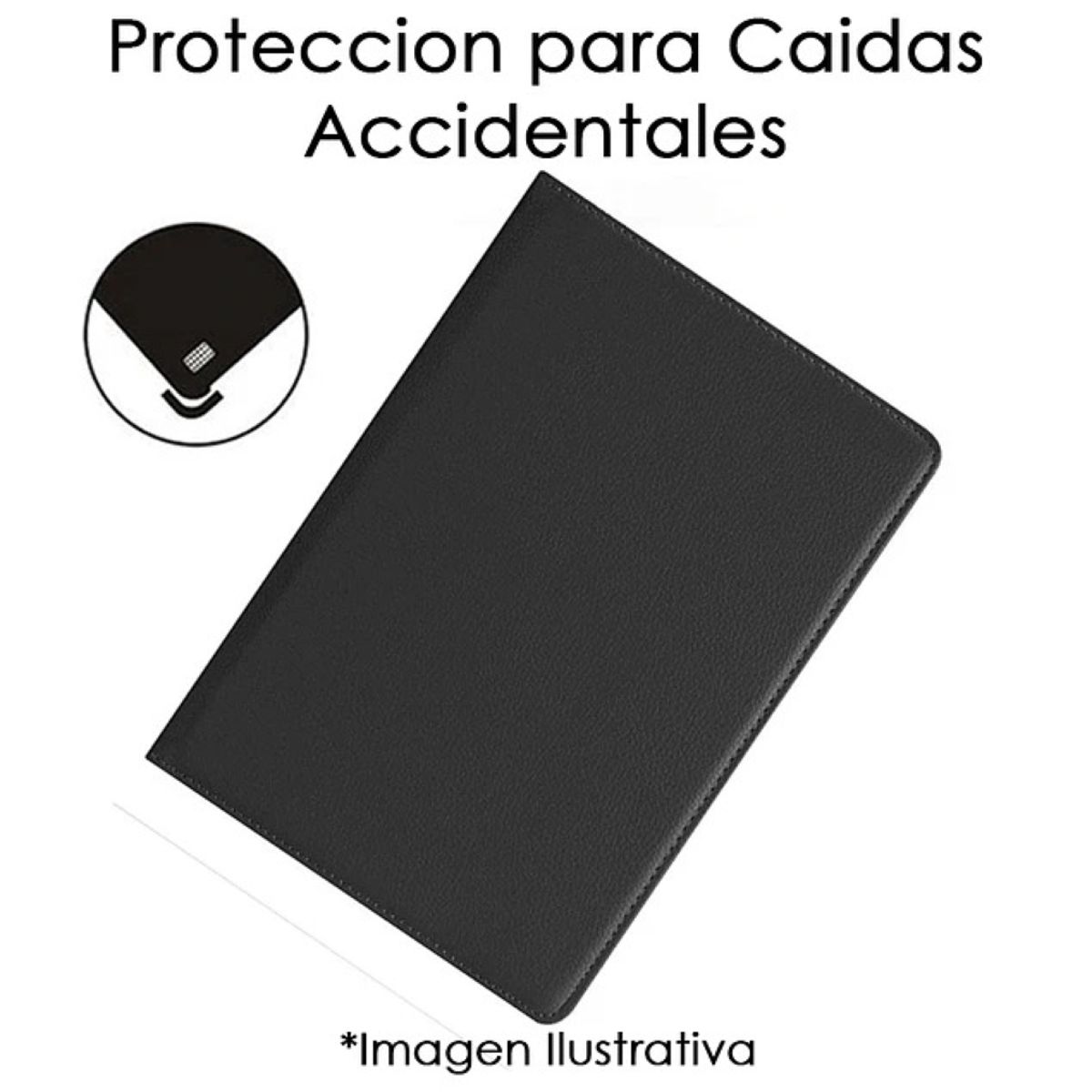 JETION - FUNDA PARA TABLET NEGRA TIPO CUERINA