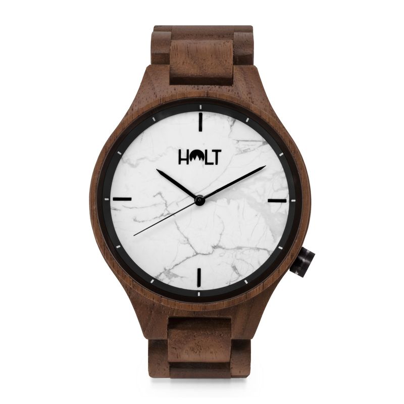 HOLT - Reloj hombre Holt Hallerbos - madera y mármol blanco