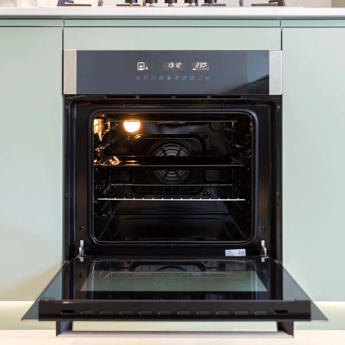 GRONER - Horno Eléctrico Empotrable Gröner Inox Touch Triple Vidrio 10F 60L…