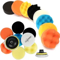 KUANGYE - Kit De 17 Accesorios Discos Esponjas Pulir Pulidoras Auto