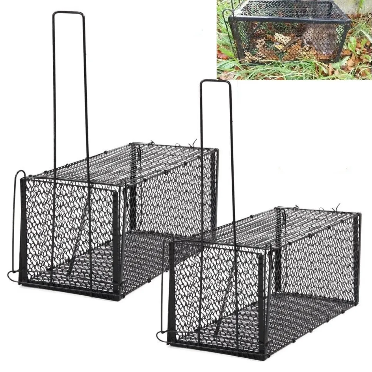 KUANGYE - 2 X Jaula Trampa Ratones Roedor De Metálico 24cmx11cm