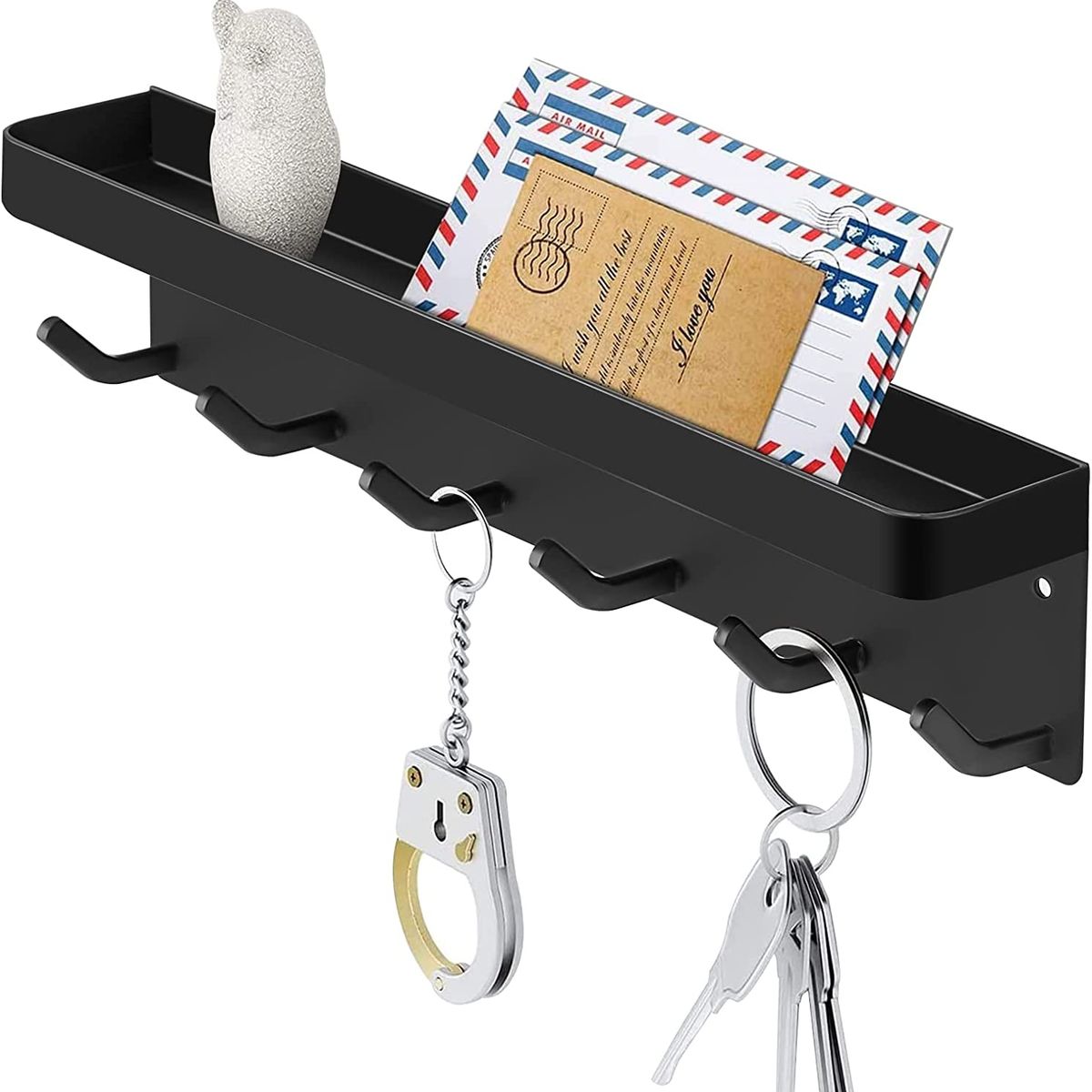 KUANGYE - Colgador De Llaves Con Compartimiento - Organizador - Negro Soporte