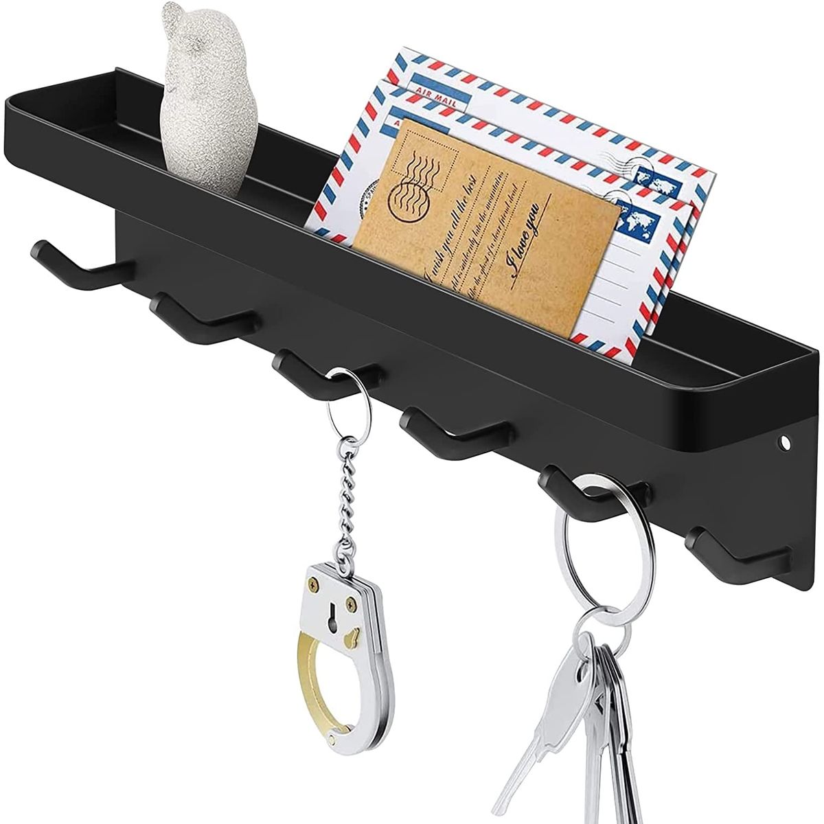 KUANGYE - Colgador De Llaves Con Compartimiento - Organizador - Negro Soporte
