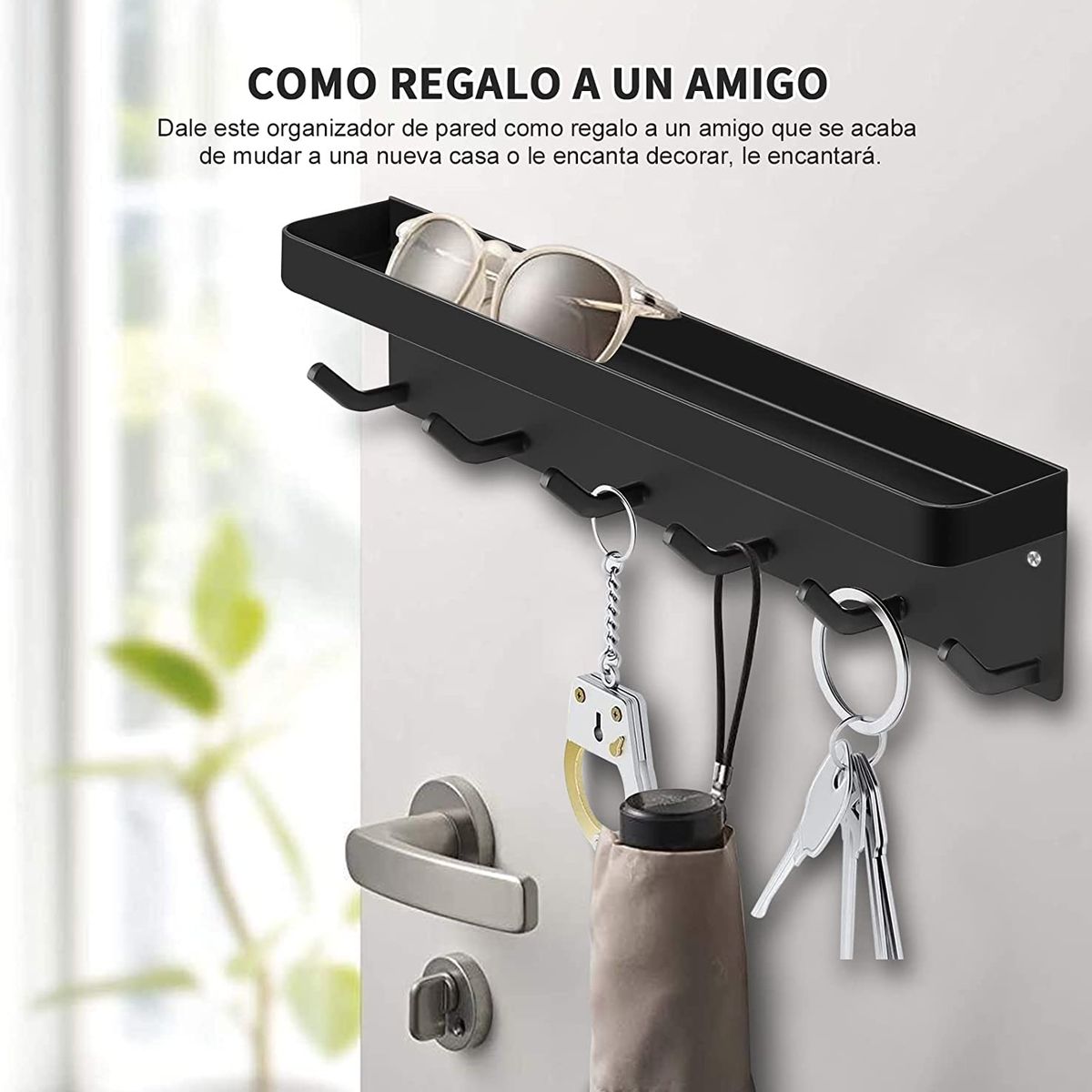 KUANGYE - Colgador De Llaves Con Compartimiento - Organizador - Negro Soporte