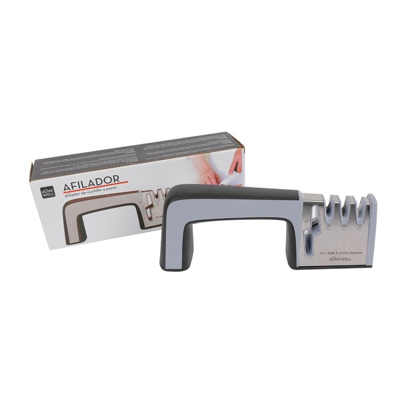 HOMEWELL - Afilador de Tijeras y Cuchillos Gris 22x6x9cm HOMEWELL