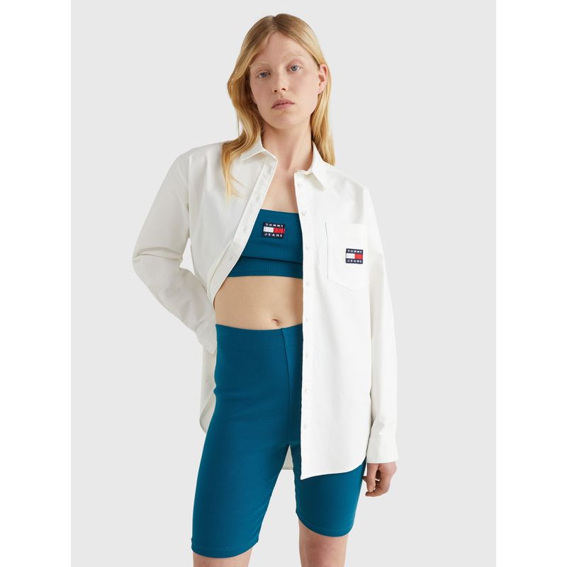 TOMMY HILFIGER - Camisa Boyfriend Con Logo Blanco Tommy Hilfiger