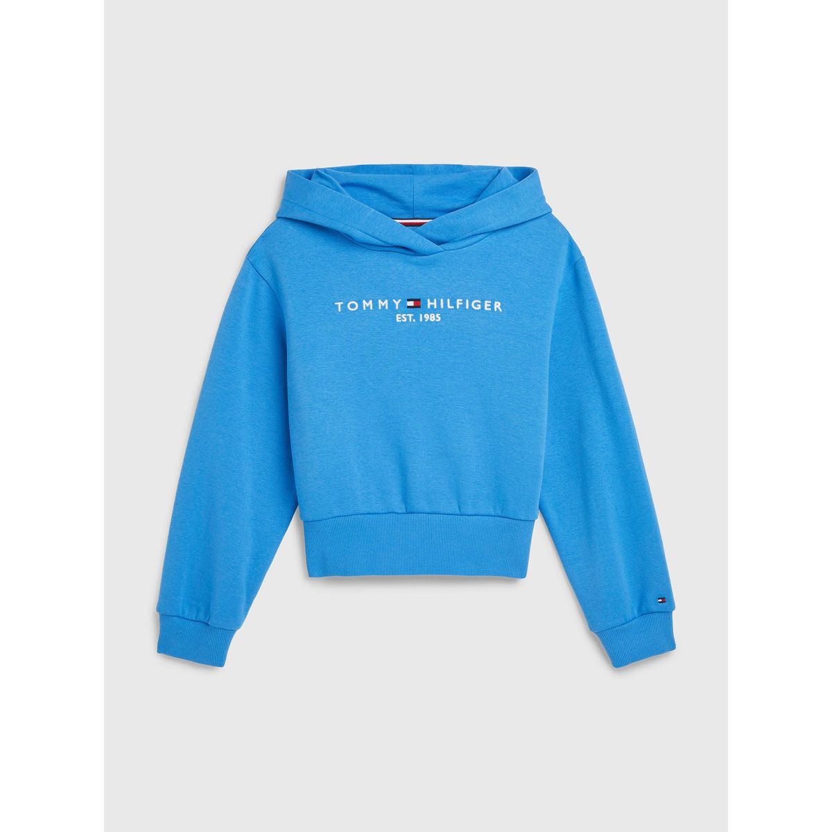 TOMMY HILFIGER - Polerón Hoodie Essential Con Logo Celeste Tommy Hilfiger