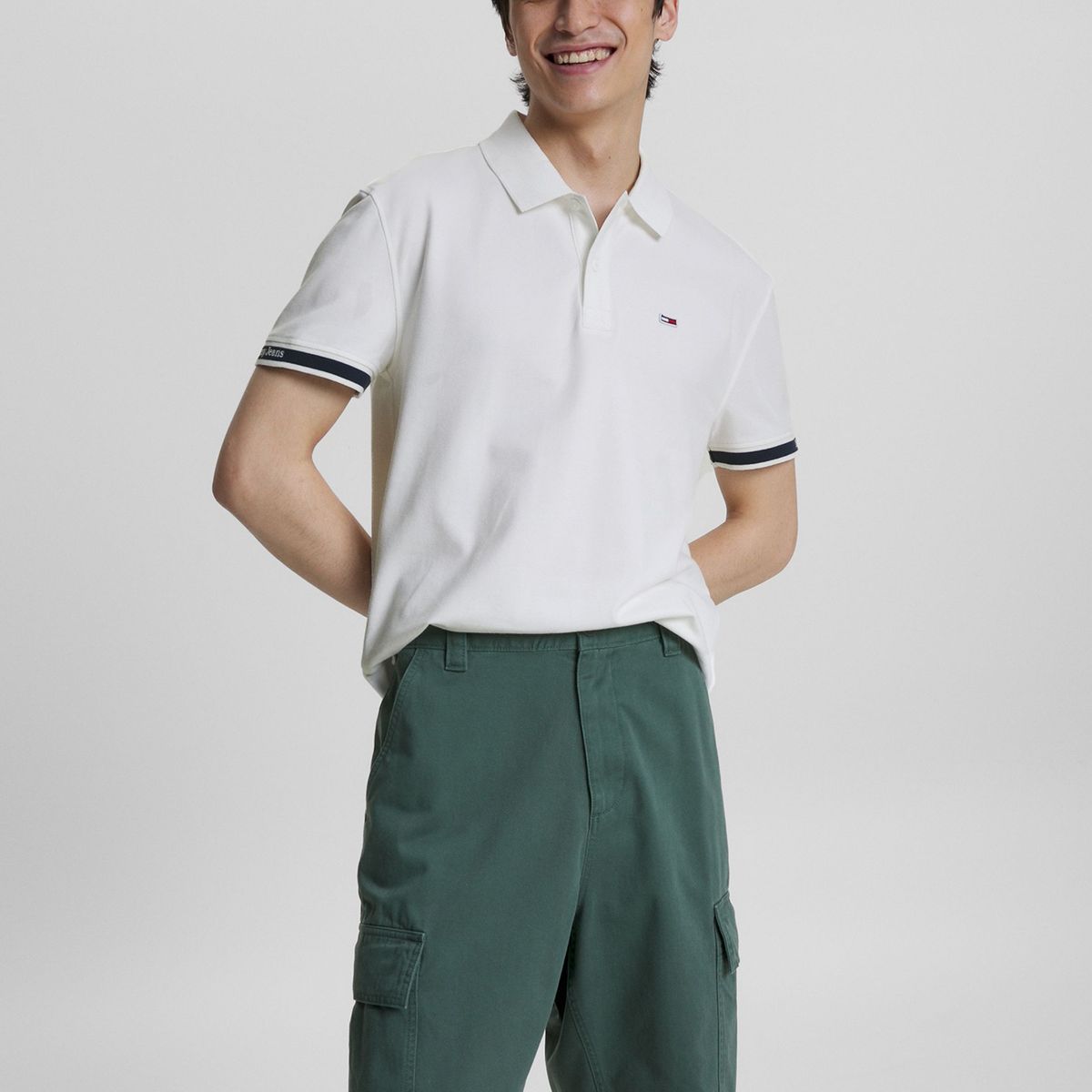 TOMMY HILFIGER - Polo Classic Essential Con Logo Blanco Tommy Jeans