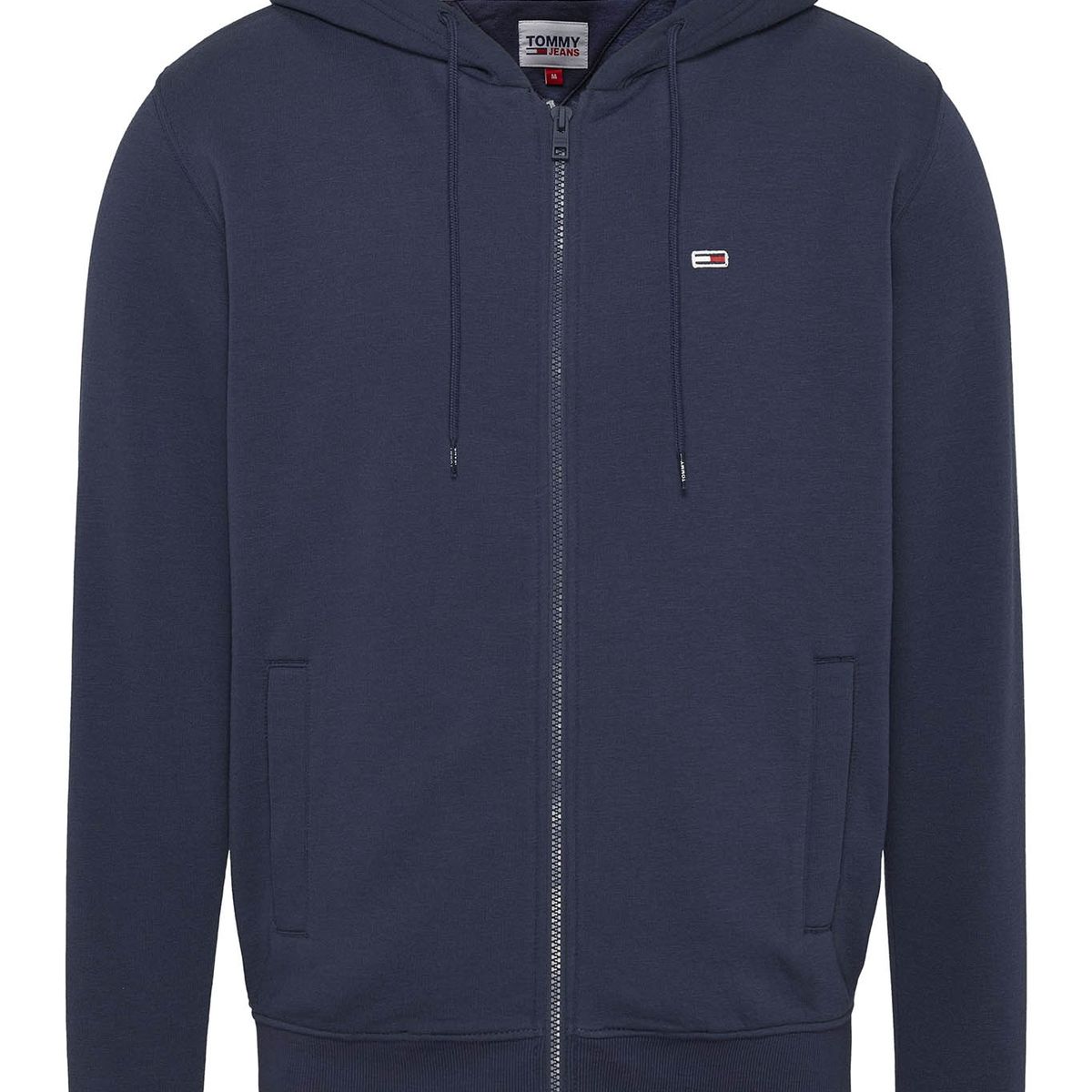 TOMMY HILFIGER - Polerón Hoodie Linear Full Cierre Azul Hombre
