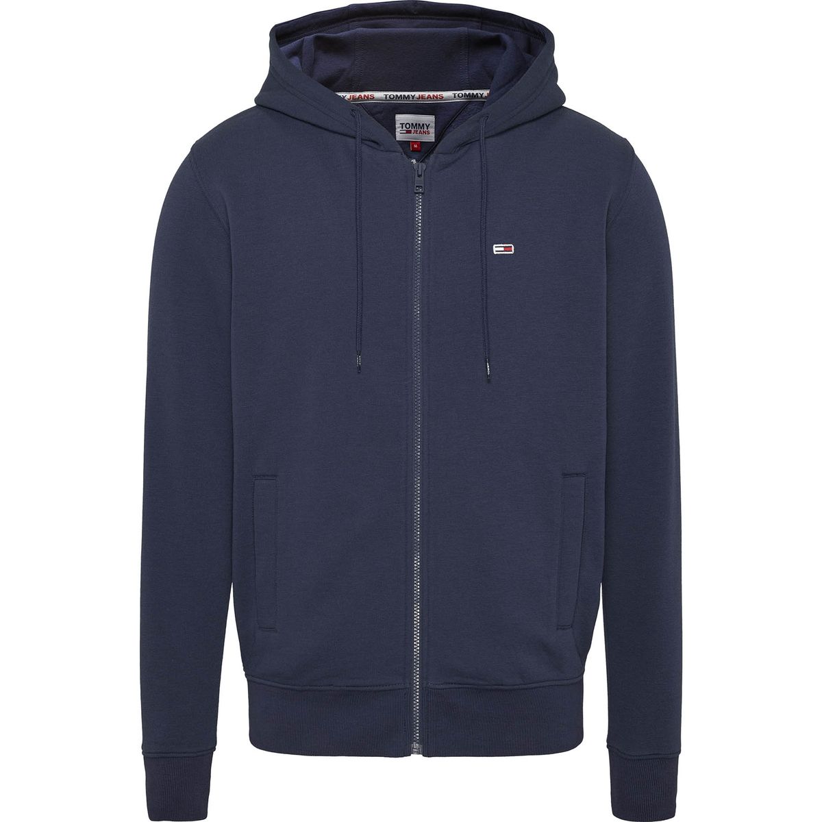TOMMY HILFIGER - Polerón Hoodie Linear Full Cierre Azul Hombre