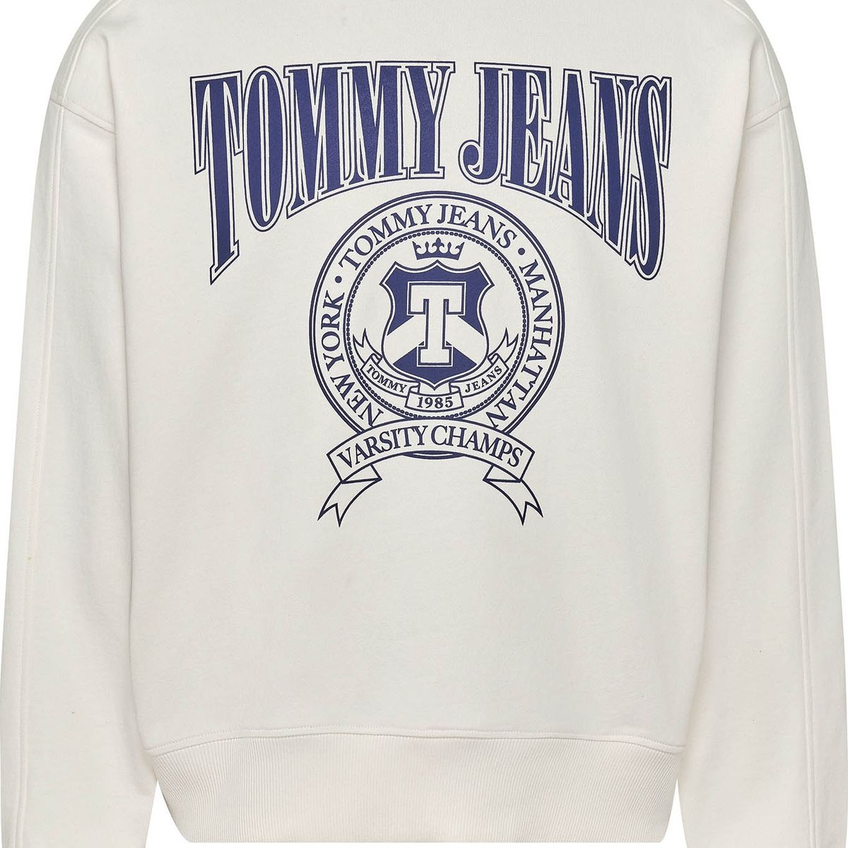 TOMMY HILFIGER - Polerón Comfort Varsity Blanco Tommy Jeans