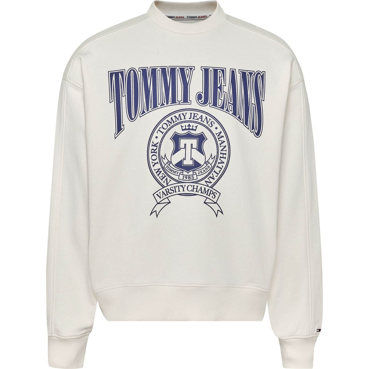TOMMY HILFIGER - Polerón Comfort Varsity Blanco Tommy Jeans