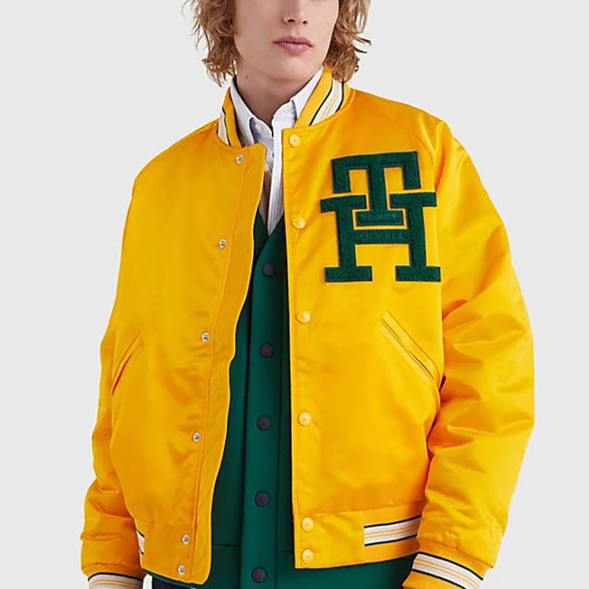 TOMMY HILFIGER - Chaqueta Varsity Monogram Amarillo Tommy Hilfiger