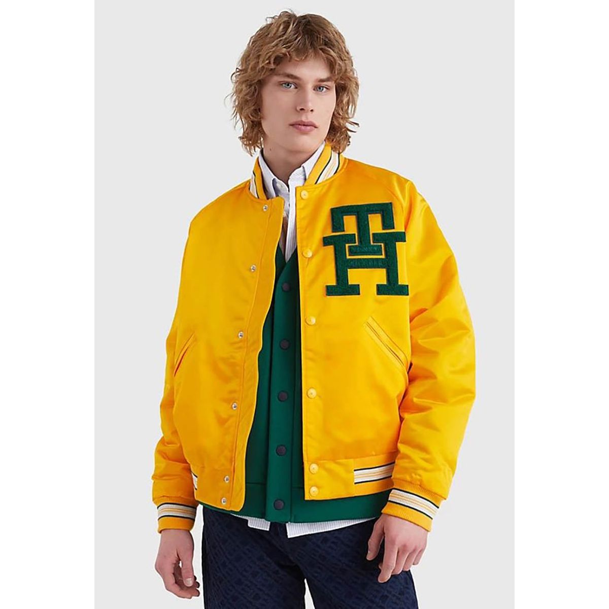 TOMMY HILFIGER - Chaqueta Varsity Monogram Amarillo Tommy Hilfiger