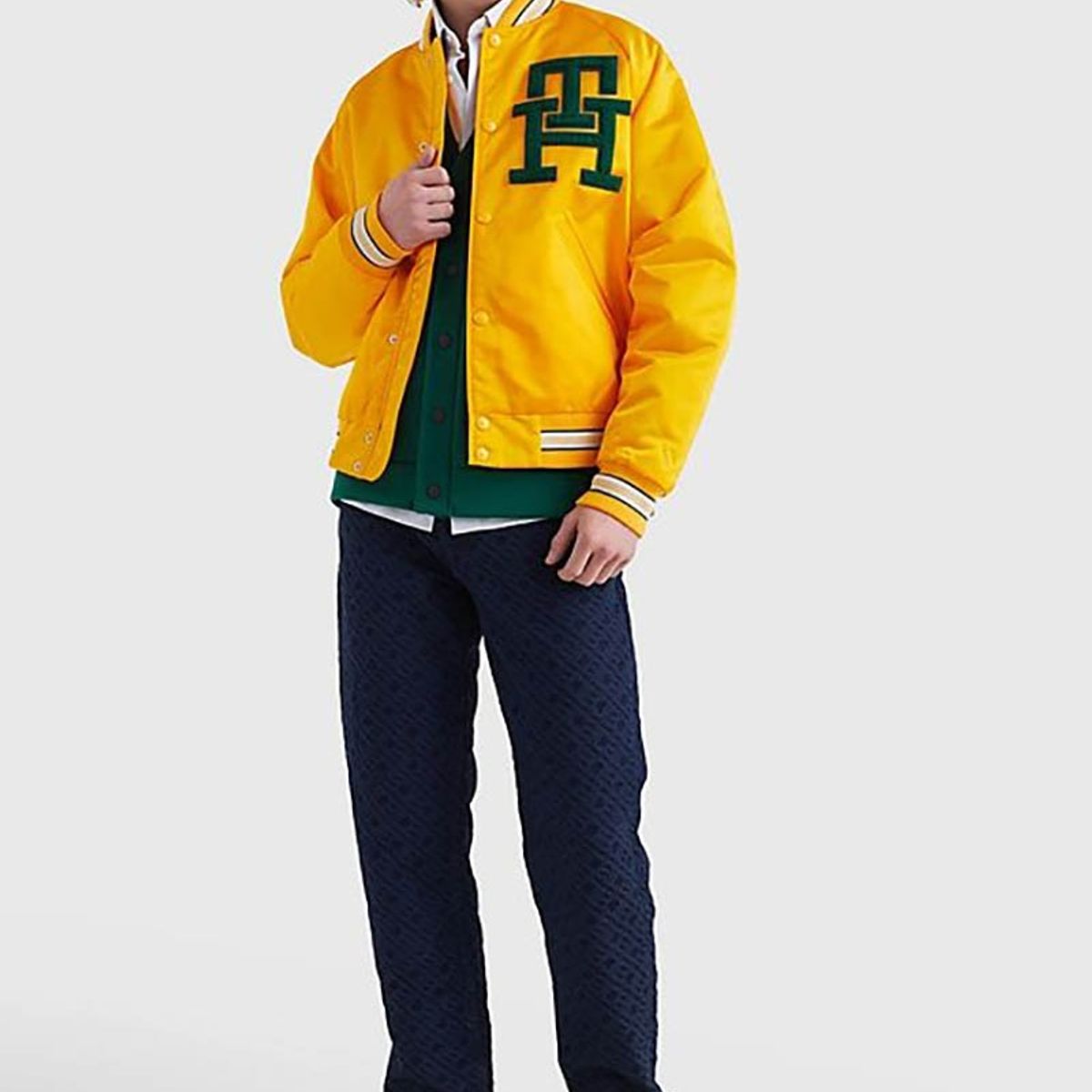 TOMMY HILFIGER - Chaqueta Varsity Monogram Amarillo Tommy Hilfiger