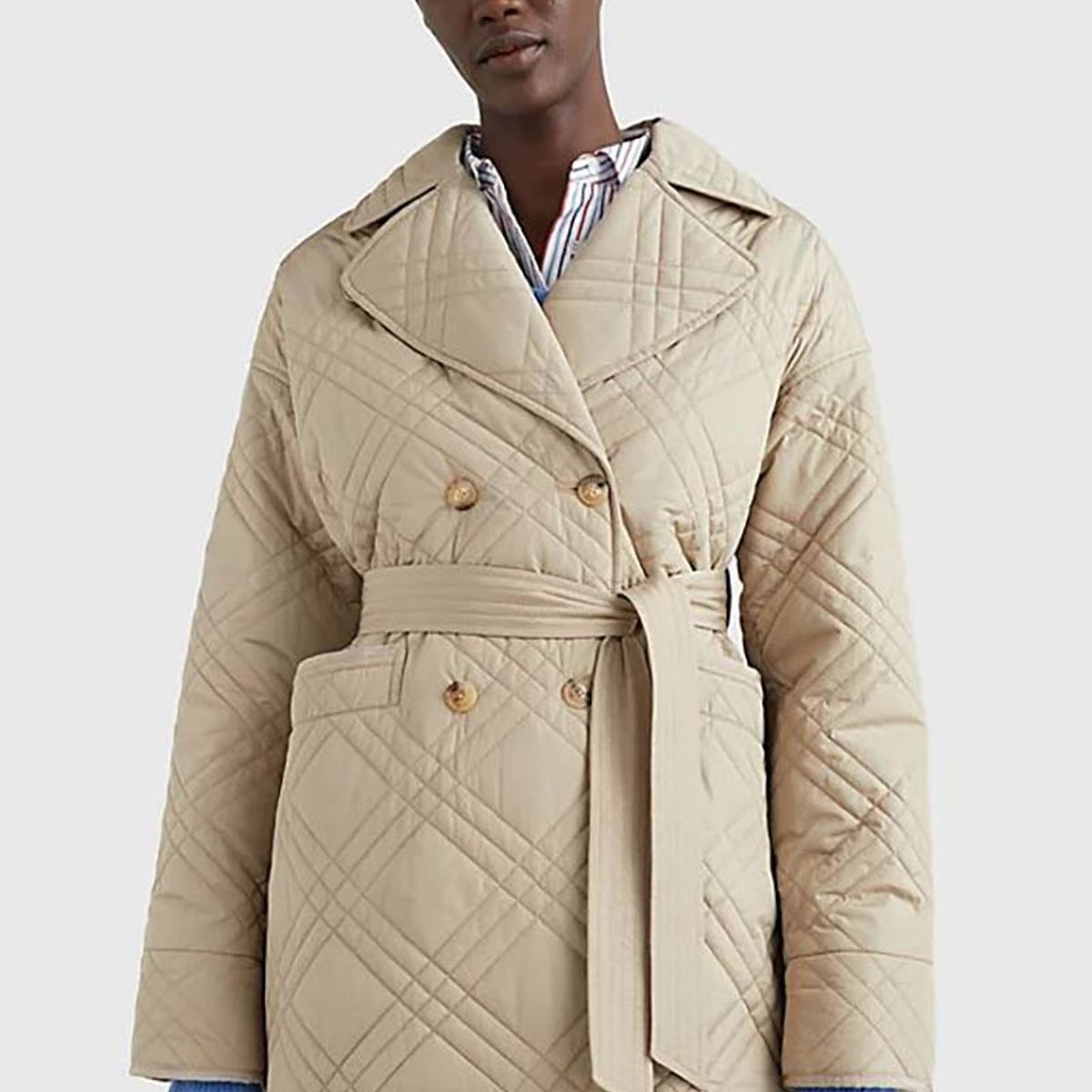 TOMMY HILFIGER - Chaqueta Trench Quilted Beige Mujer