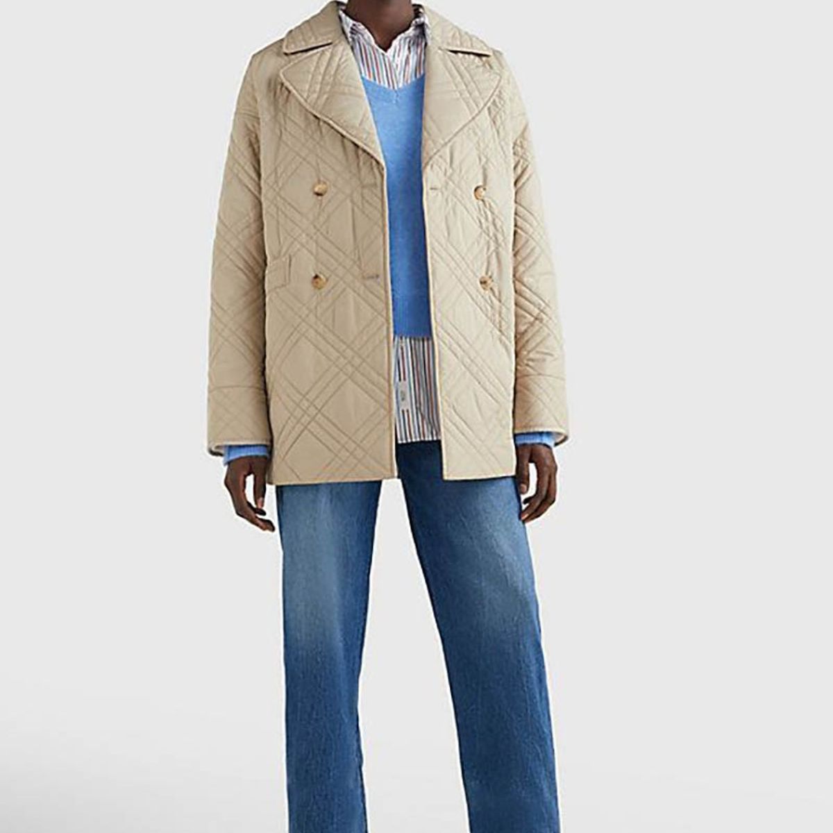 TOMMY HILFIGER - Chaqueta Trench Quilted Beige Mujer